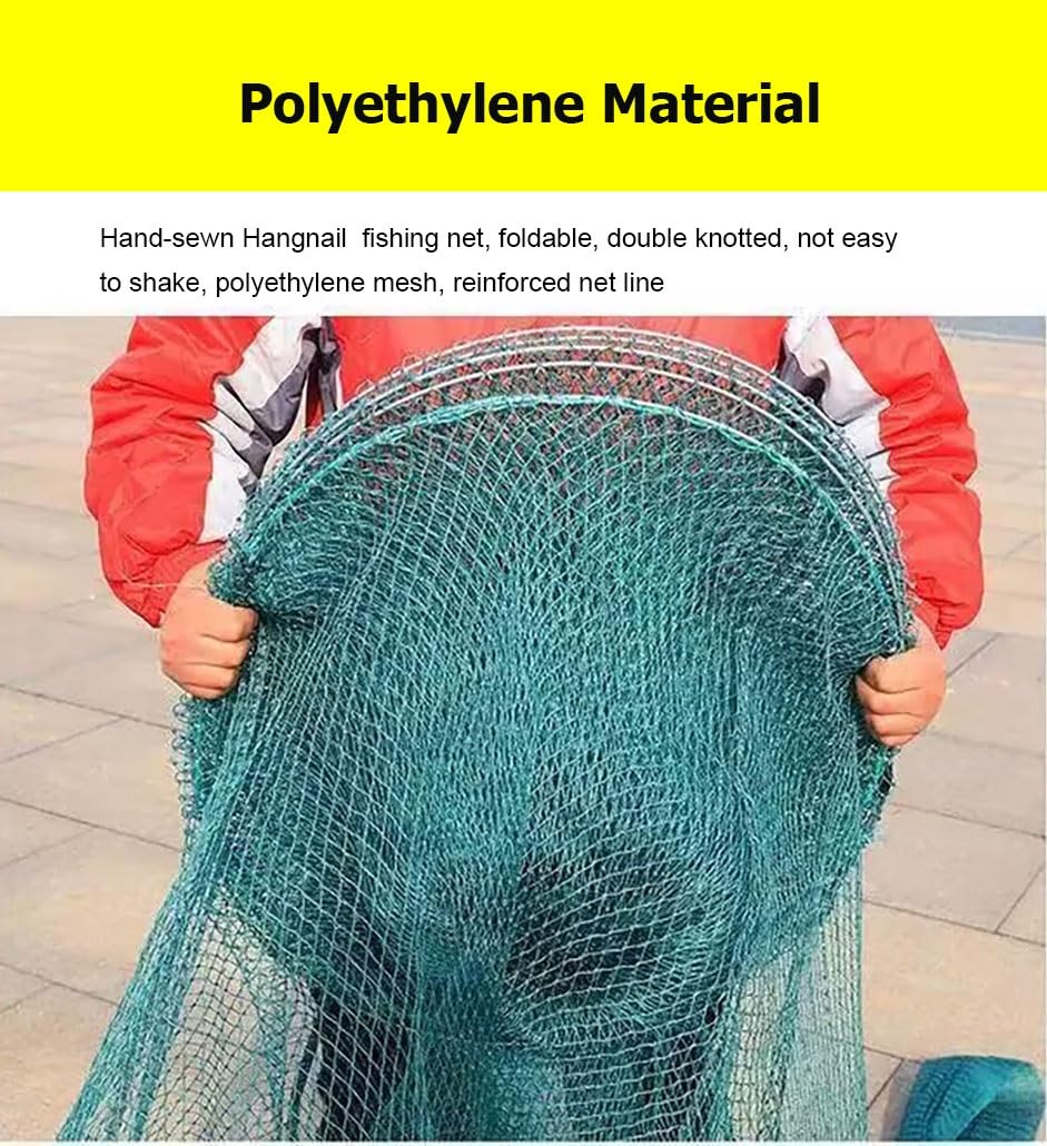 Red de Pesca con Trampa de Cebo Plegable en Forma de V, Trampa automática Plegable con padrastro y Anilla de Acero, Captura más Peces fácilmente