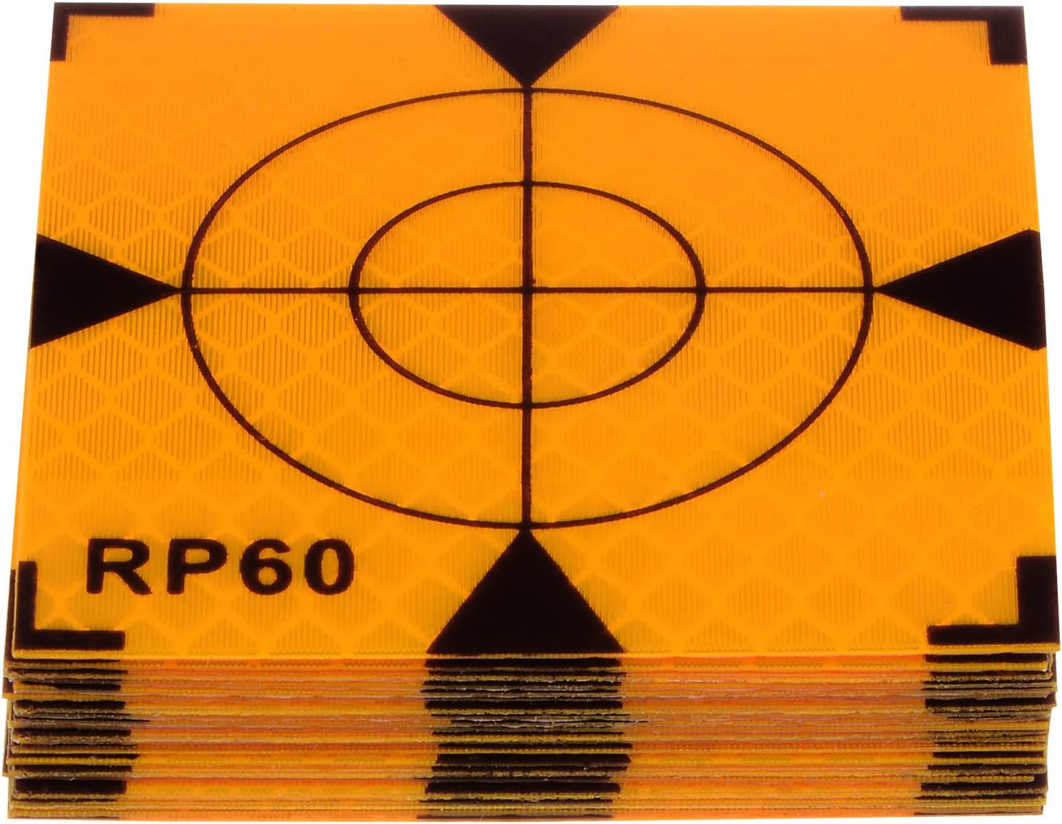 HARFINGTON 20pcs Survey Reflector Sheets 60mm Self-Adhesive Reflective Tape Survey Target Mark for Total Stations, Yellow