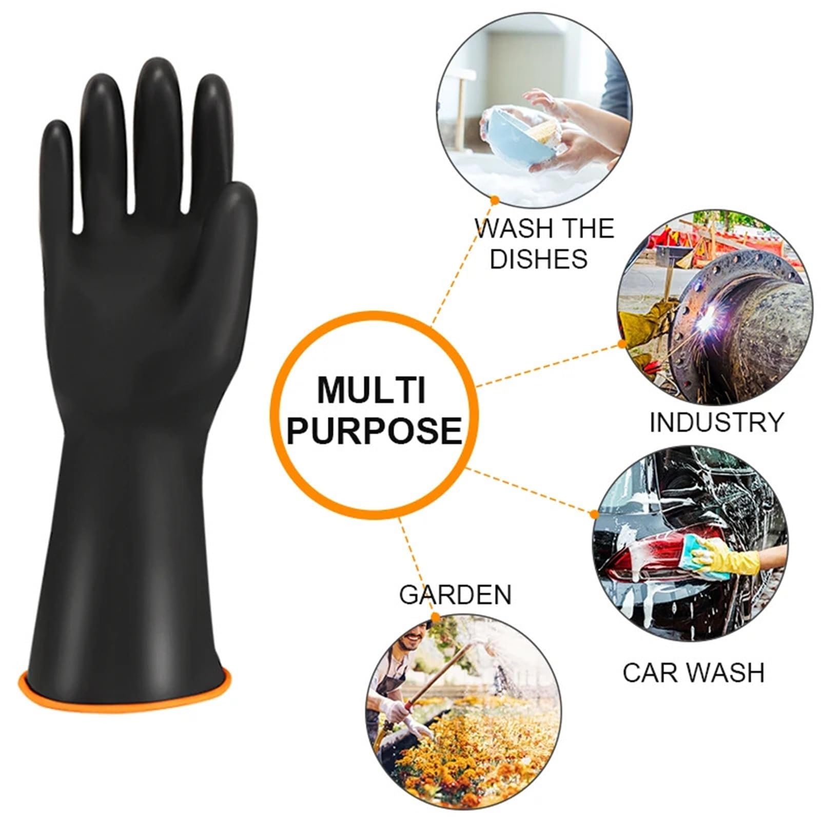 Latex Cleaning Gloves Fingers Crubbing Rubber Kitchen Dishwashing Tools Washing Scrub Silicone Self para lavar platos y tareas de limpieza(Black1)