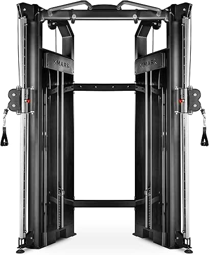 XMARK Functional Trainer Cable Machine, Dual Weight Stack Cable Pulley