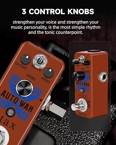 Vista 92 de Stax Pedales de efectos de compresor. Sonido clásico de compresión óptica. Ataque suave y atenuación. Conservando el transitorio de la señal Línea