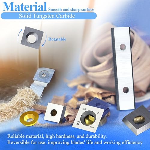 Miniatura 3 de Cuadrado 0.787 in 0.787 pulgadas insertos de carburo cuchillas cortador 2 bordes 0.787x0.472x0.059 in para carpintería Surco de superficie ranurado