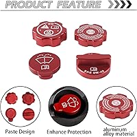 Vista 7 de Aluminium Alloy Engine Oil Cap Radiator Cap Washer Cap Brake Fluid Cap Cover Trim Compatible with Chevrolet Corvette C8 2020-2023 2024 2025, Engine