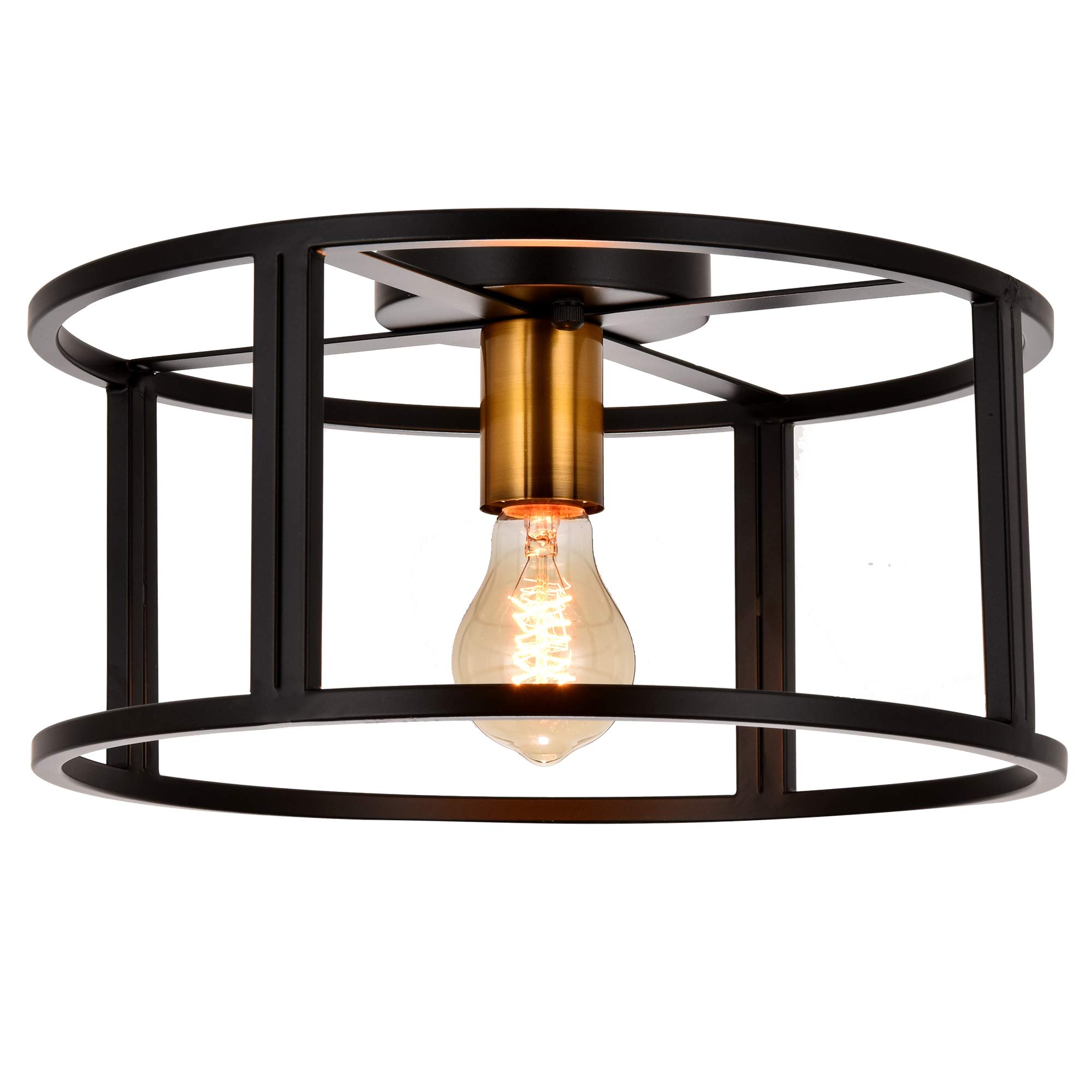 Buy COTULIN 12 Inch Black Industrial Flush Ceiling Light,Farmhouse Ceiling Light Fixture for