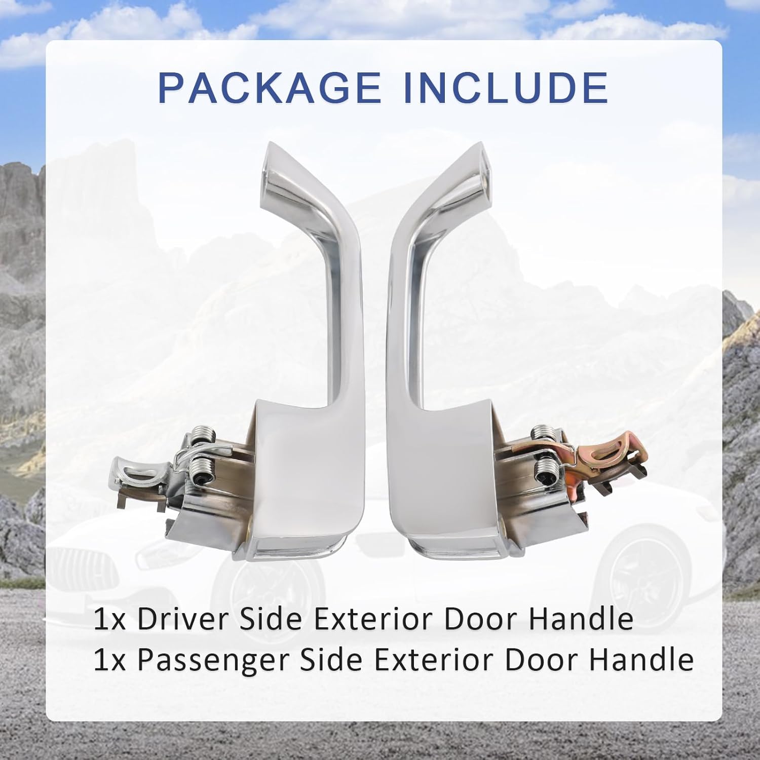 Front Driver & Passenger Side Exterior Door Handle Compatible with 1973-1991 Chevrolet C/K/R/V 10 20 30 1500 2500 3500 GMC C/K/R/V 15 25 35 1500 2500 3500 Pickup Suburban Replace# 77047, 90025