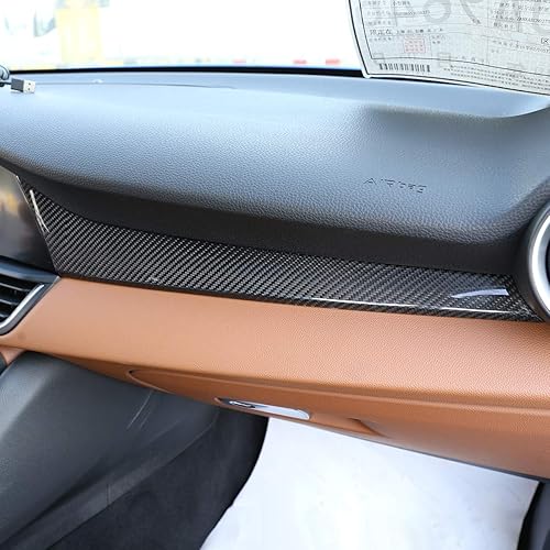 Miniatura 2 de CHEYA Consola central de automóvil de fibra de carbono 100% real, decoración lateral del pasajero, cubierta de panel para Alfa Romeo Giulia
