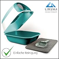 LINUMA Uzatvorená mačacia toaleta zelená - s odnímateľným krytom, predložkou, lopatkou a aktívnym uhlíkovým filtrom - hygienické WC pre mačky s pohlcovaním zápachu 4