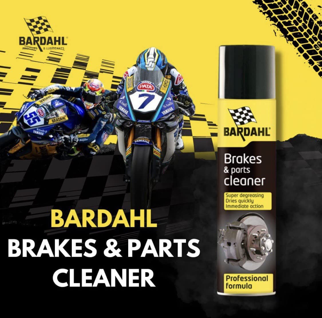 Bardahl - Detergente Freni, Pulizia Impianto Frenante Tamburo o Disco, Pulitore per Freni in Spray, Contribuisce a Ridurre l’eventuale Rumore dei Freni, 600ml