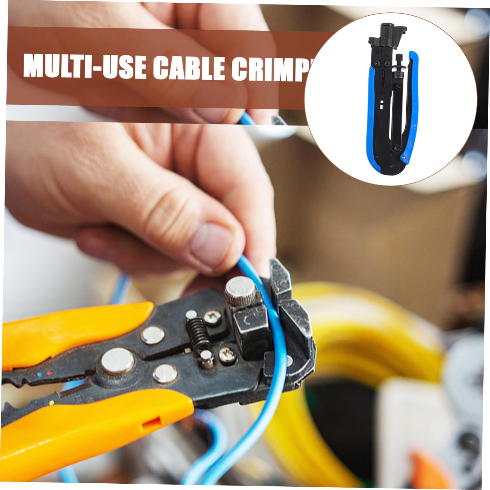 Pinza A Pressare Per Crimpatrice Cavi Coassiali Utensile Professionale Compressione Cavi Crimpatrice Multiuso Per Connettori F Video Rete