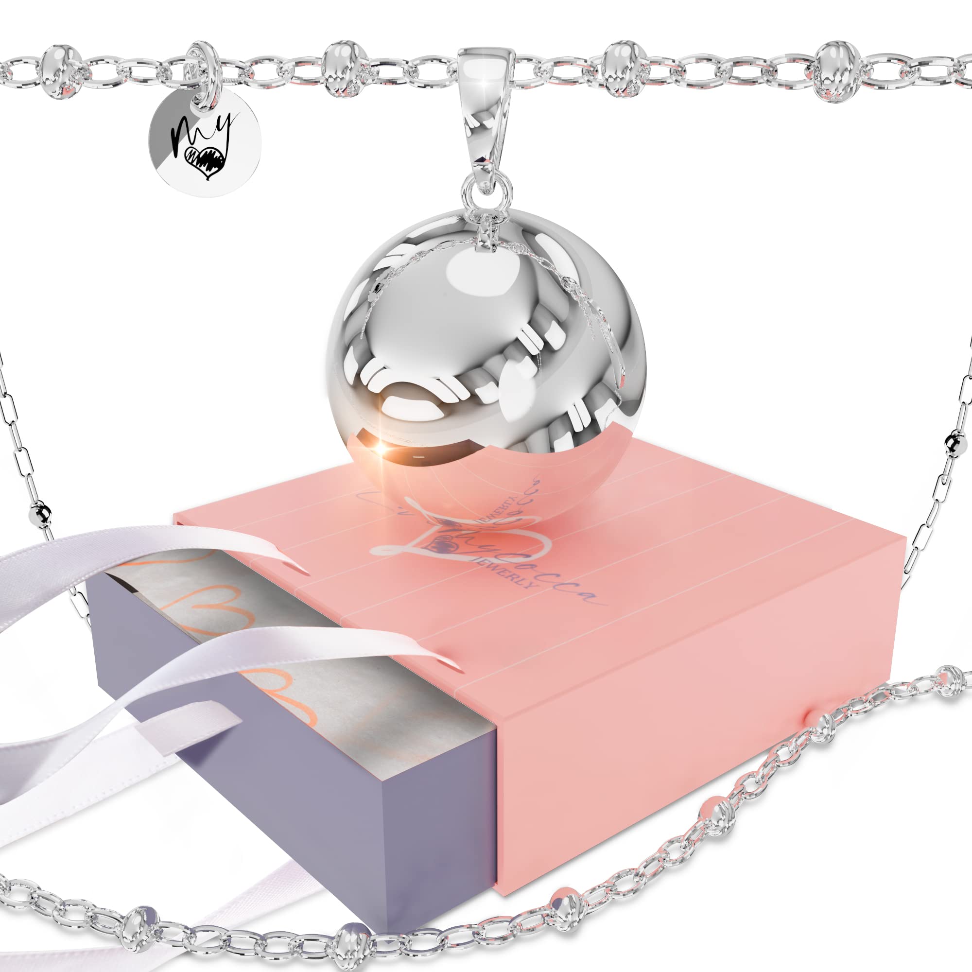 Collier Appel Anges Grossesse, avec coffret cadeau personnalisé inclus, le rappel des anges, est idéal pour des idées cadeaux pour maman, Collana Lunga, Laiton, Sans objet
