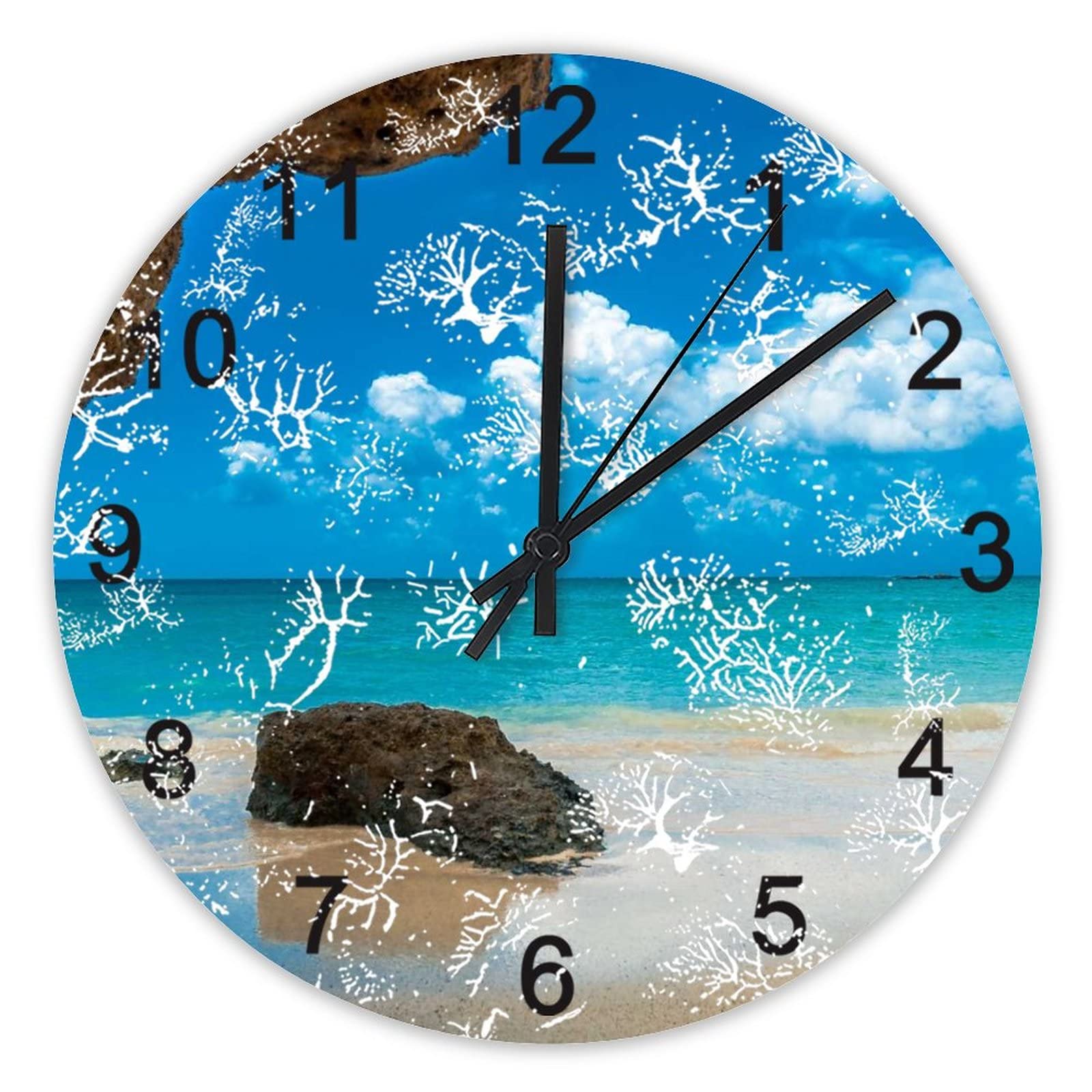 Horloge murale bord de mer pour une décoration de salon apaisante et épurée
