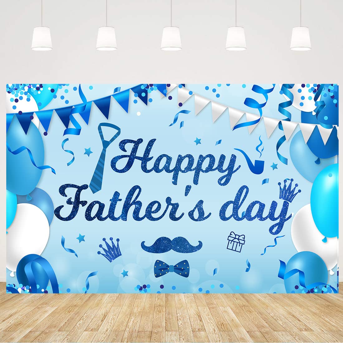 Happy Father's Day Banner Blue Father's Day Decoration Thank You Daddy Festival Party Decorations Supplies