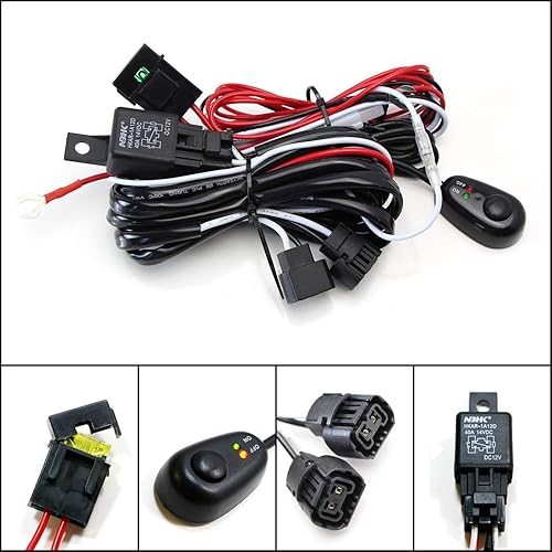 Miniatura 4 de iJDMTOY (1) cableado con interruptor de prendidoapagado para luces LED para luces antiniebla y de manejo de imitación, kit de conversión de descarga