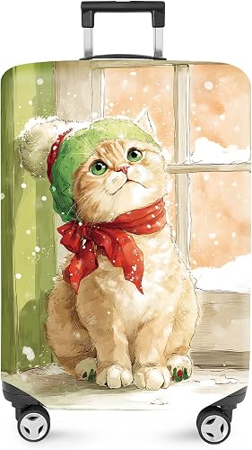 FOREVER QUEEN Christmas Cute cat Luggage Cover Suitcase Protector Suitcase Cover