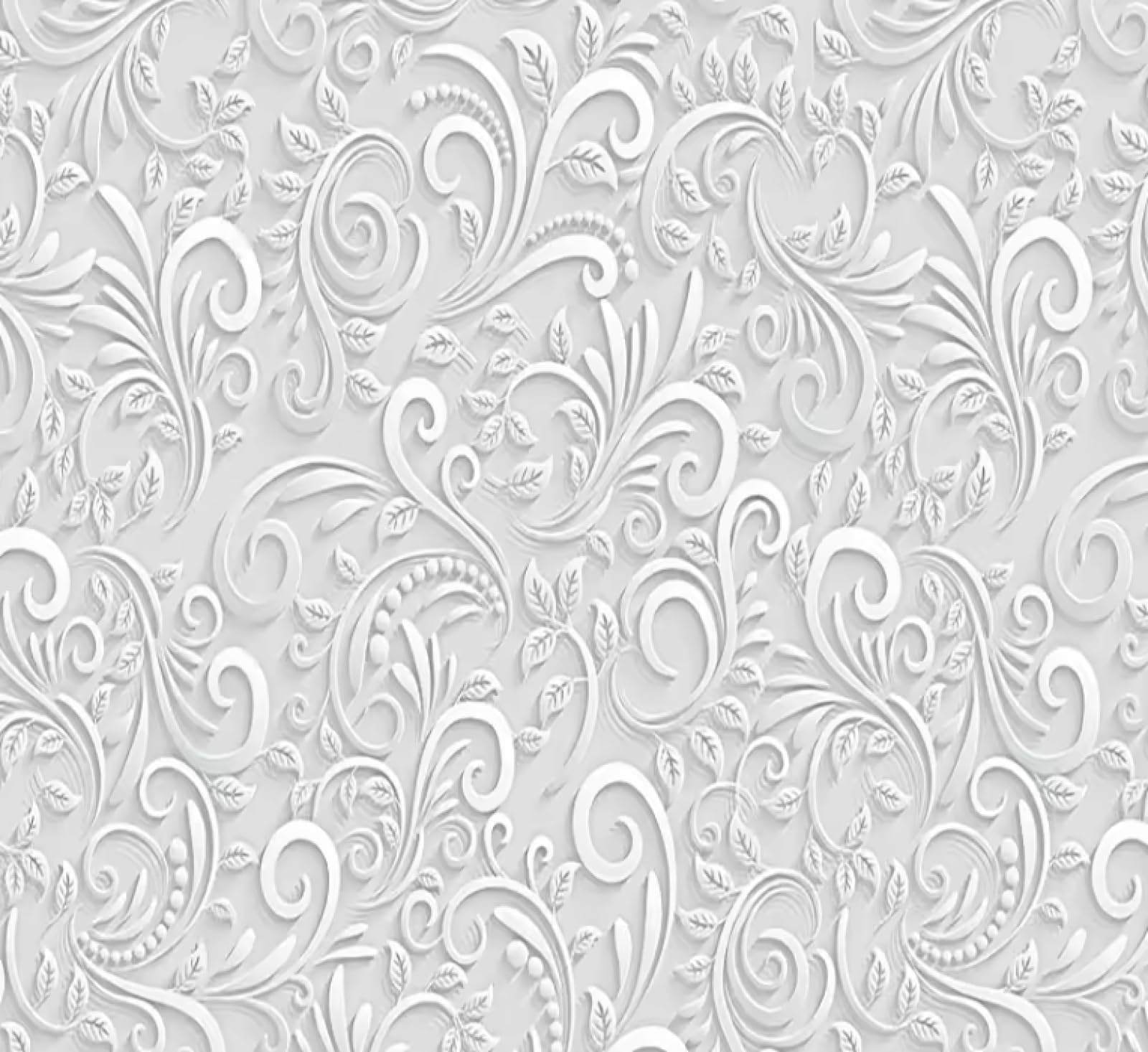 Białe rzeźbione kwiaty tapety ścienne do salonu tło ścienne romantyczna dekoracja domu 3D 430 x 300 cm