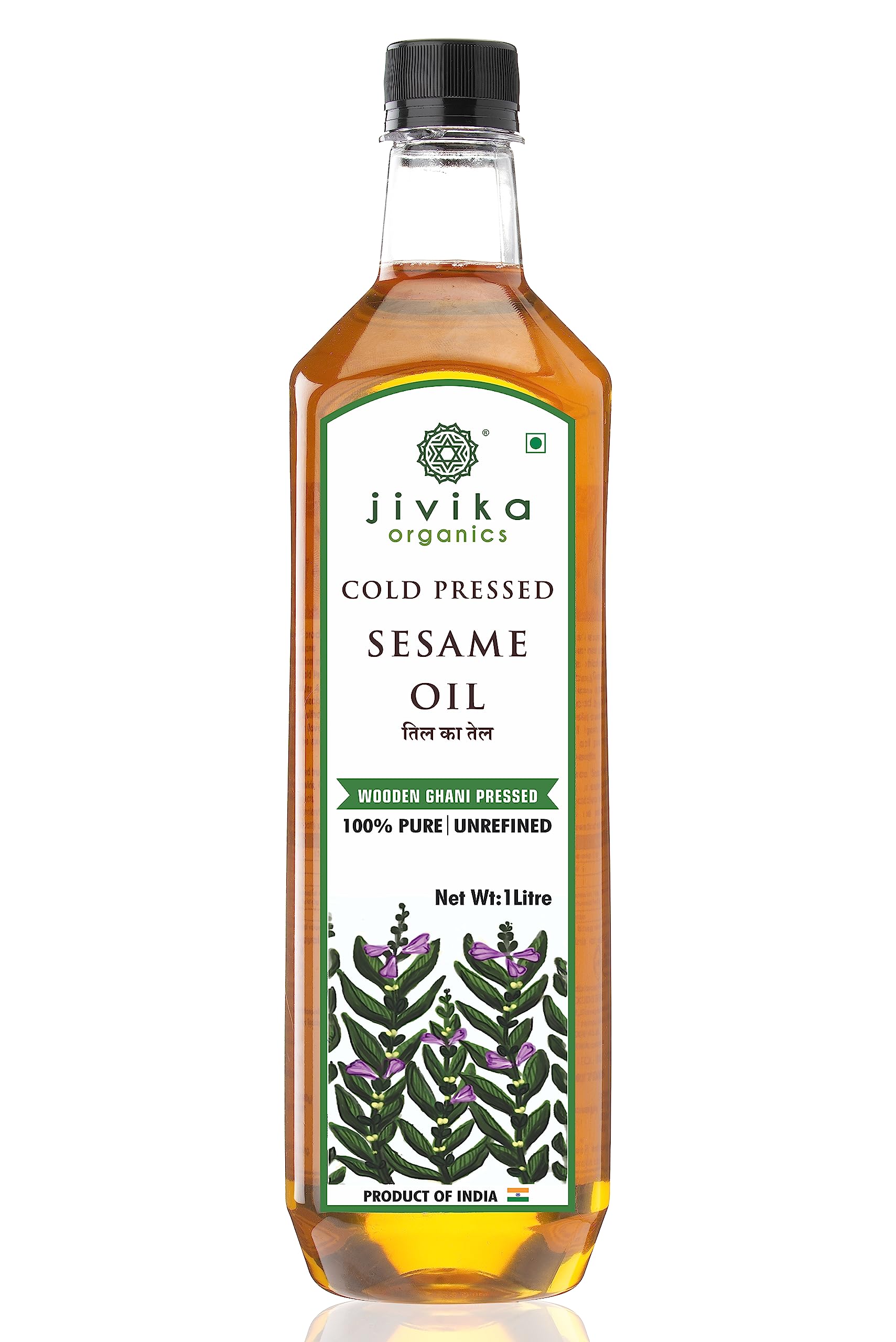 Jivika Cold Pressed Sesame Oil 1 Litre | Unrefined | Kolhu/Kacchi Ghani/Chekku | Natural | Chemical-Free | Cold Pressed Sesame Oil for Cooking | A1 Grade Sesame Seeds | Rich Aroma & Flavour (B08DQS6HWF) Amazon Price History, Amazon Price Tracker