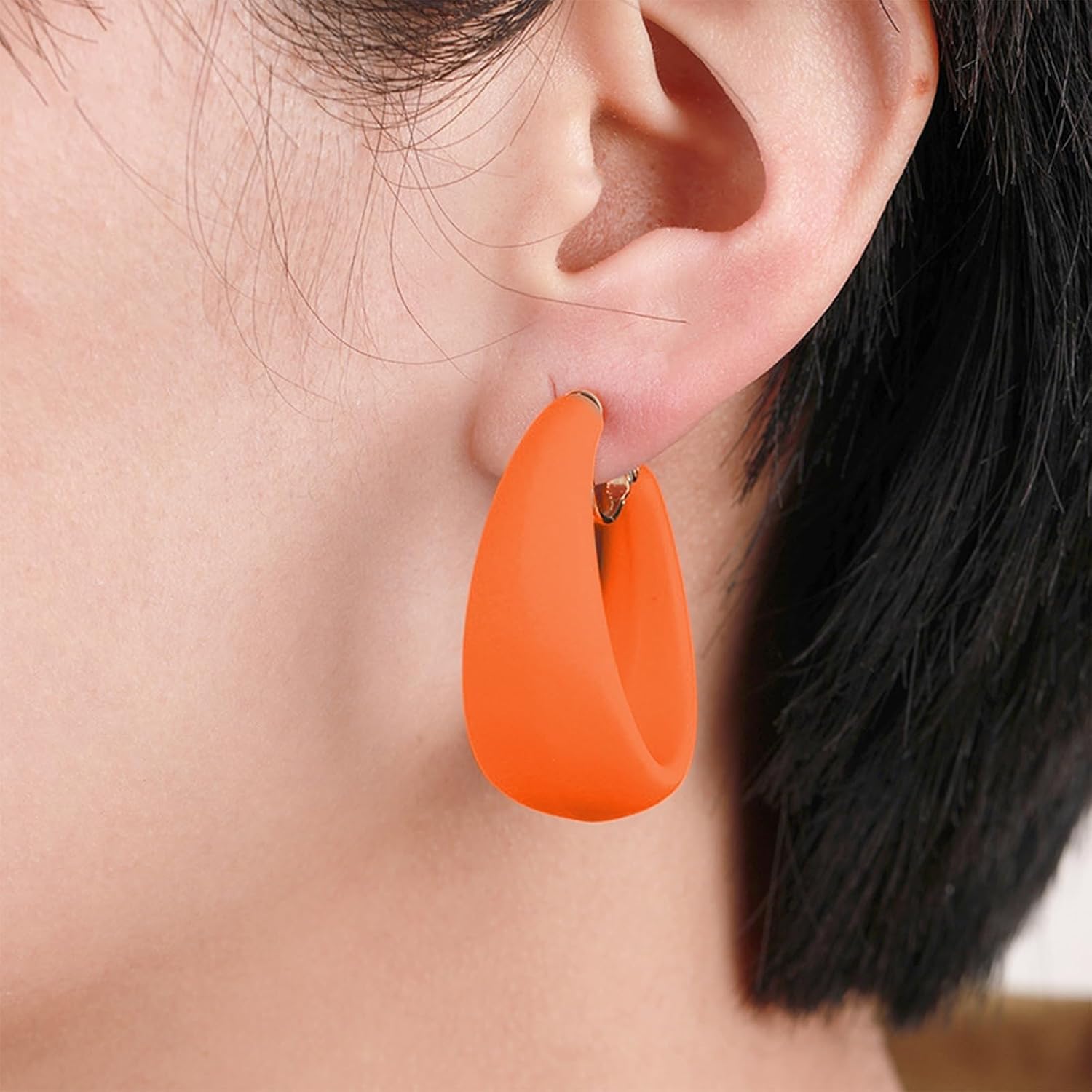 Clip on Hoop Earrings for Women Detachable Clip-on Earrings 80s 90s Accessories Outfit Retro Neon Party Halloween Costumes Jewelry
