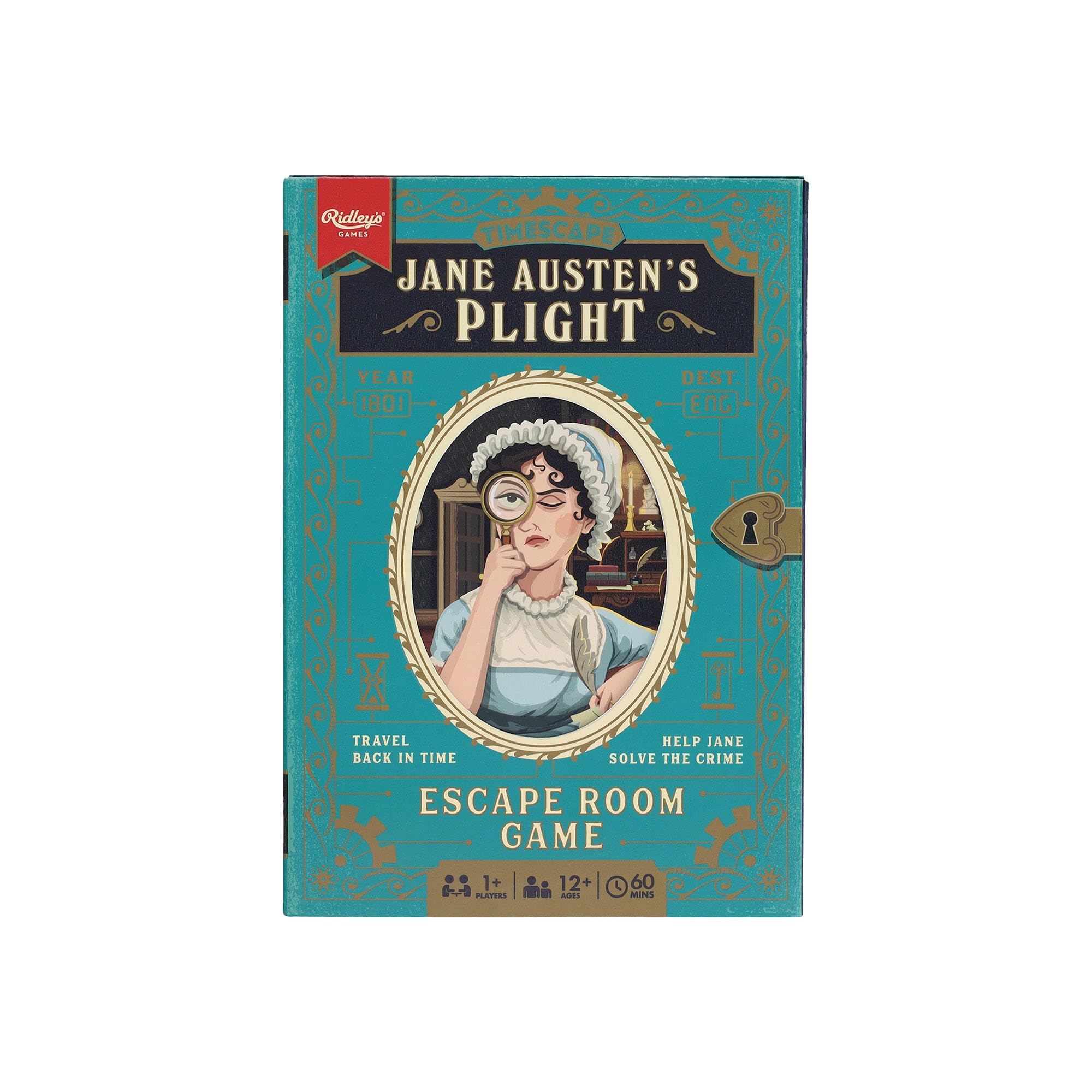 Ridley's Timescape: Jane Austen- Escape Room Game - Travel Back in Time to Help Jane Solve the Crime -Re-Playable and Re-Giftable - Date Night Favorite - 1+ Players for Ages 12+ and 90 Minute Playtime