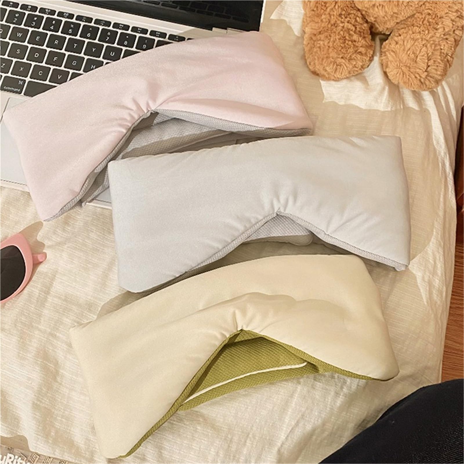 Maschera Oculare Peso Maschera for gli occhi ponderata for dormire, bloccare la luce, gravità, pressione delicata, benda for il sonno, visiera, relax da viaggio(A3)