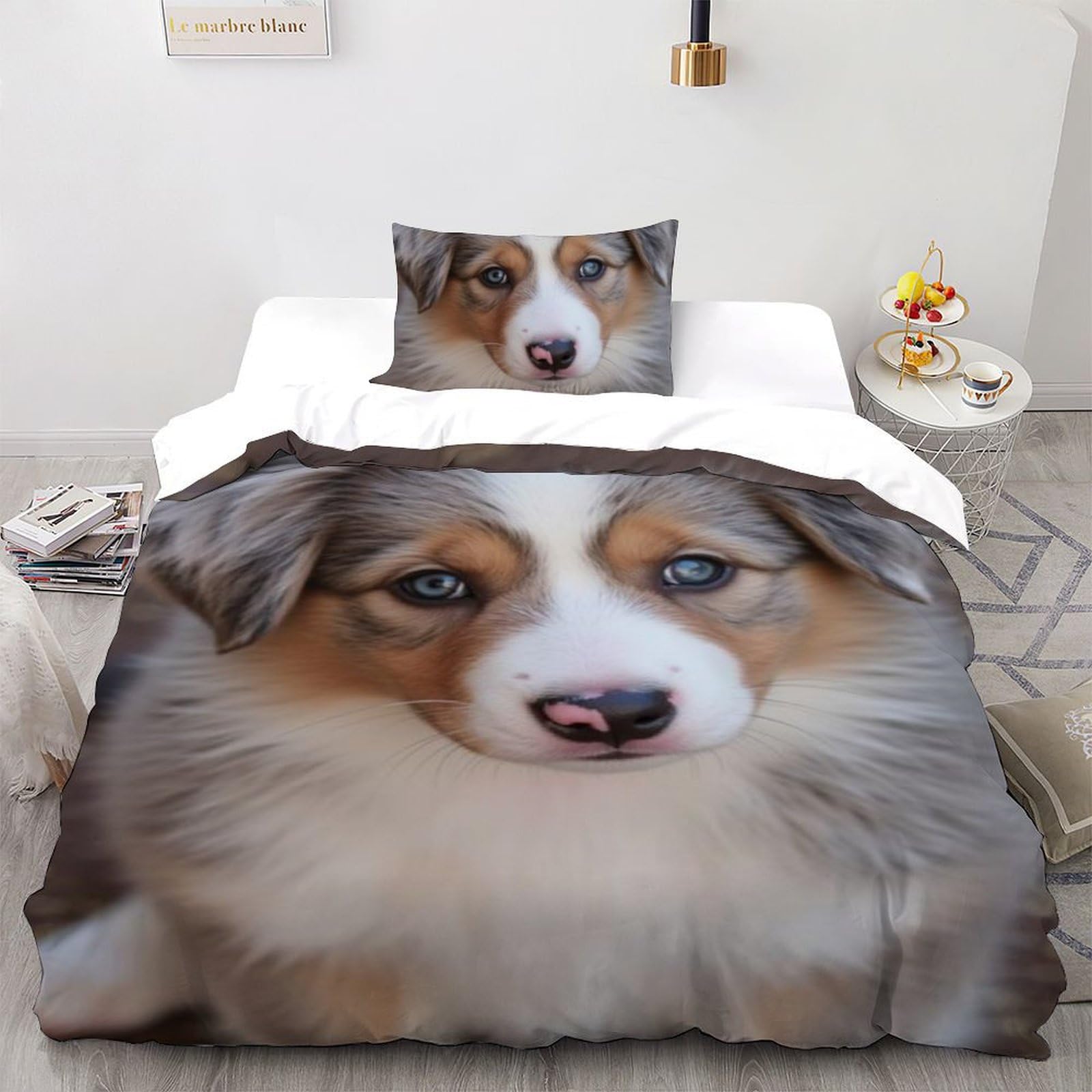Housse de couette chiots 135x200cm pour transformer la chambre de votre garçon en havre animalier