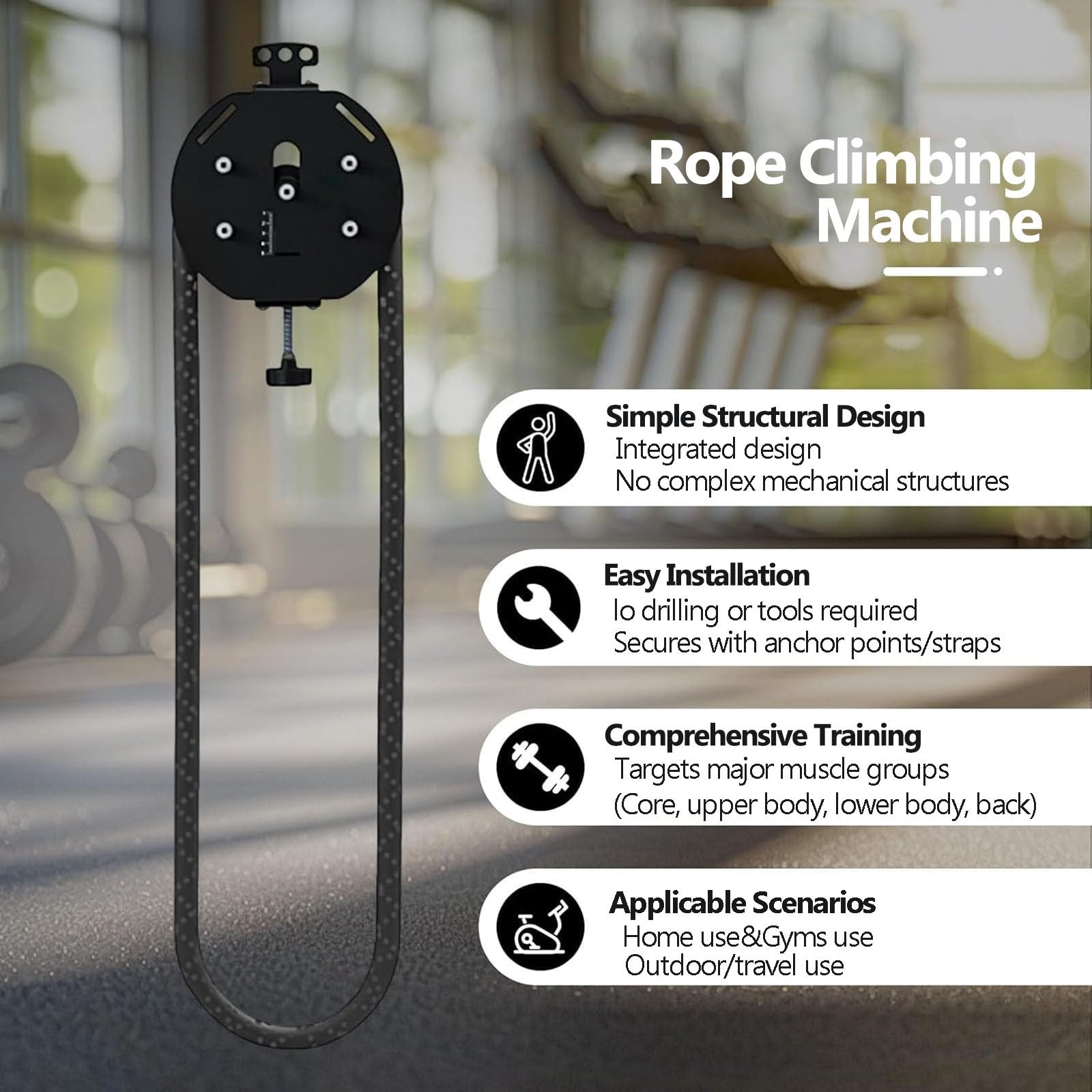 Máquina de Cuerda sin Fin for Gimnasio en casa, máquina de poleas de Cable, Sistema de poleas de Cable portátil, máquinas de poleas de Cable, Herramienta de Entrenamiento de Cuerpo Completo
