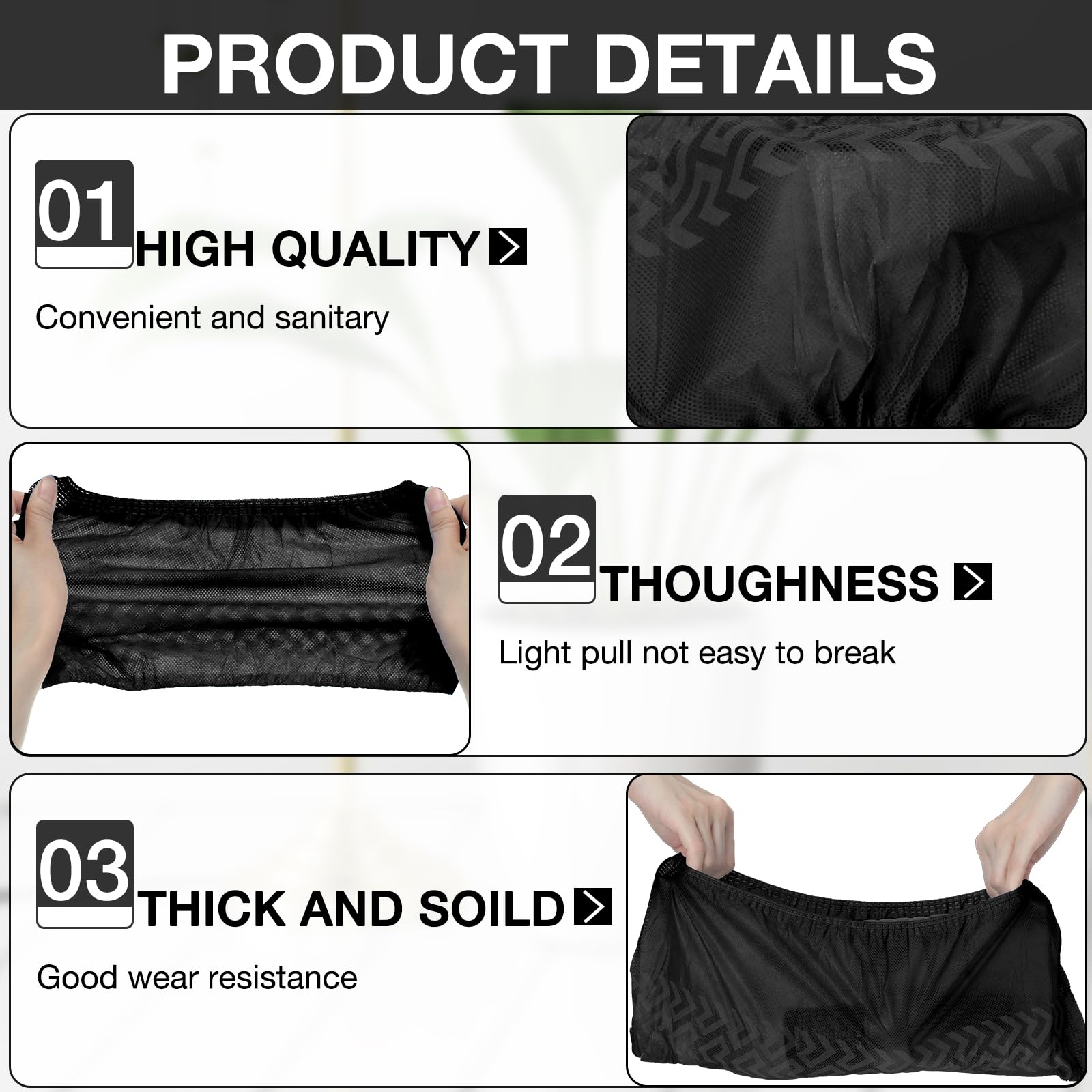 Paquete de 600 fundas desechables para zapatos de botas, antideslizantes, gruesas, extra para zapatos, fundas duraderas para hombres y mujeres (negro)