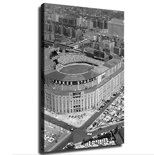 XFUMDRTCVBN Yankee Stadium Poster Retro Painted Modern Home Bedroom Room Aesthetic Decoration Canvas Art (08×12inch Unframed)