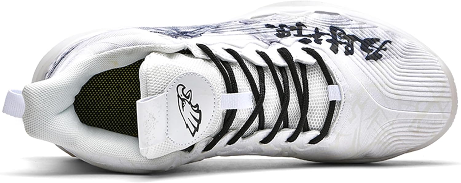 Men's High-Top Basketball Shoes Anti-Slip and Wear-Resistant Soles Running Shoes Graffiti Design Fashionable Sports Shoes - Image 4