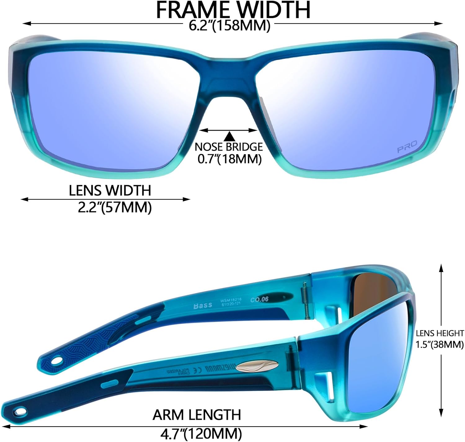 Polarized Sports Sunglasses Rectangular Wrap Cycling Fishing Sunglasses for Men and Women UV Protection 18216 - Image 4