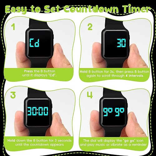 Miniatura 5 de NN BEN NEVIS Reloj de entrenamiento para ir al baño, reloj digital para niños pequeños con cuenta atrás, música, despertador, recordatorio de