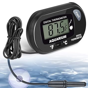 AikTryee Aquarium Thermometer, Fish Tank Thermometer, Water Thermometer with LCD Display Fahrenheit/Celsius(?��/?��) for Vehicle Reptile Terrarium Fish Tank Refrigerator