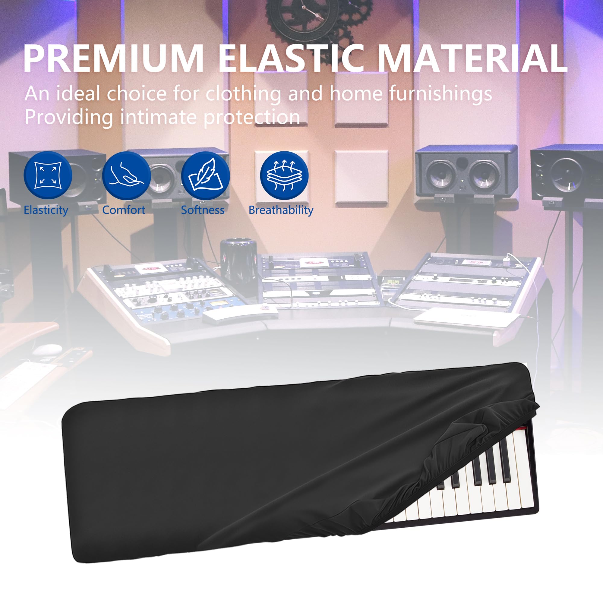 Musiin Presents Pro Shield: Ultimate Stretch-fit Chinlon Keyboard Cover - Water & Dust Resistant, Compatible with Arturia Keylab Essential 61 Keyboard