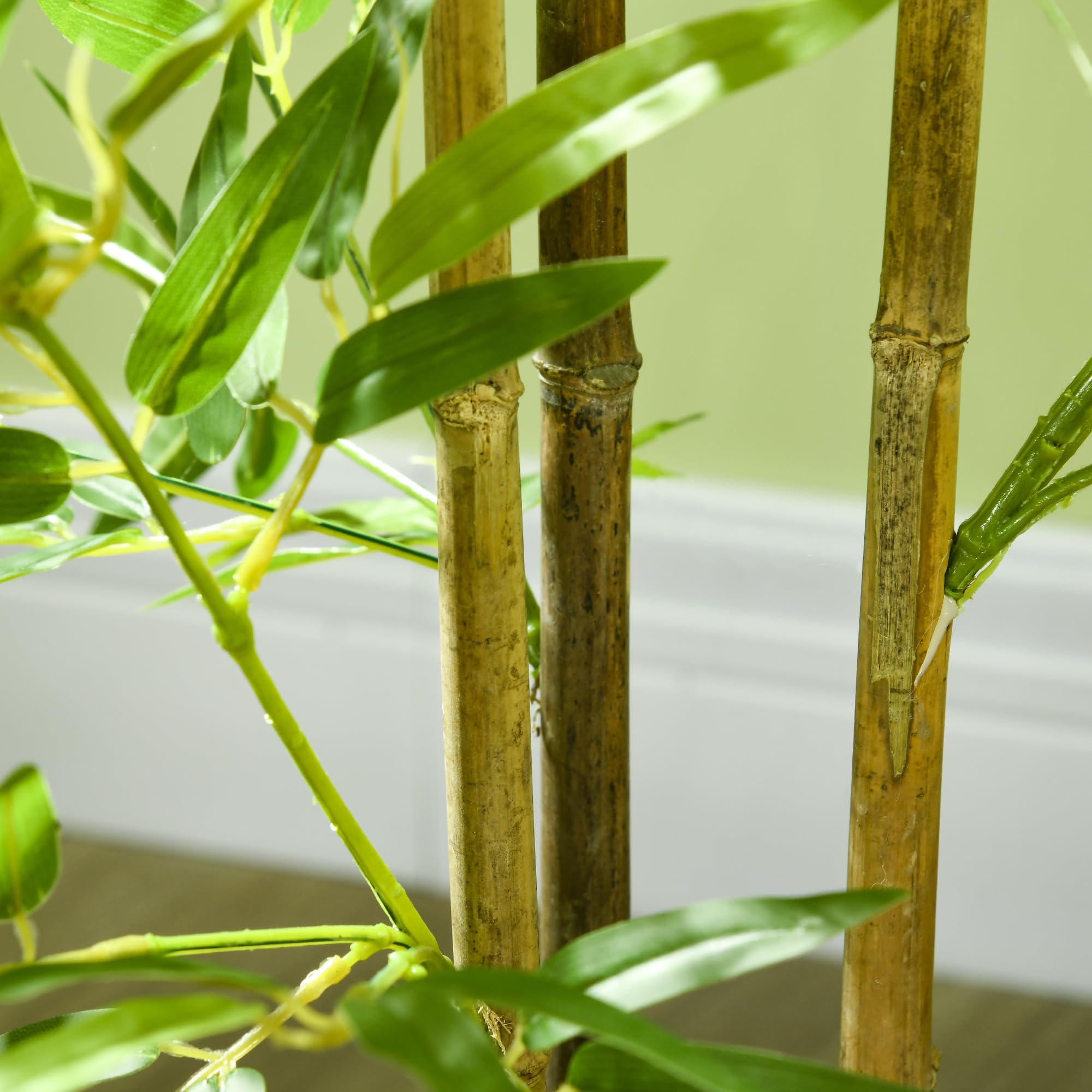 HOMCOM Plante Artificielle Bambou Arbre 120 cm avec Pot