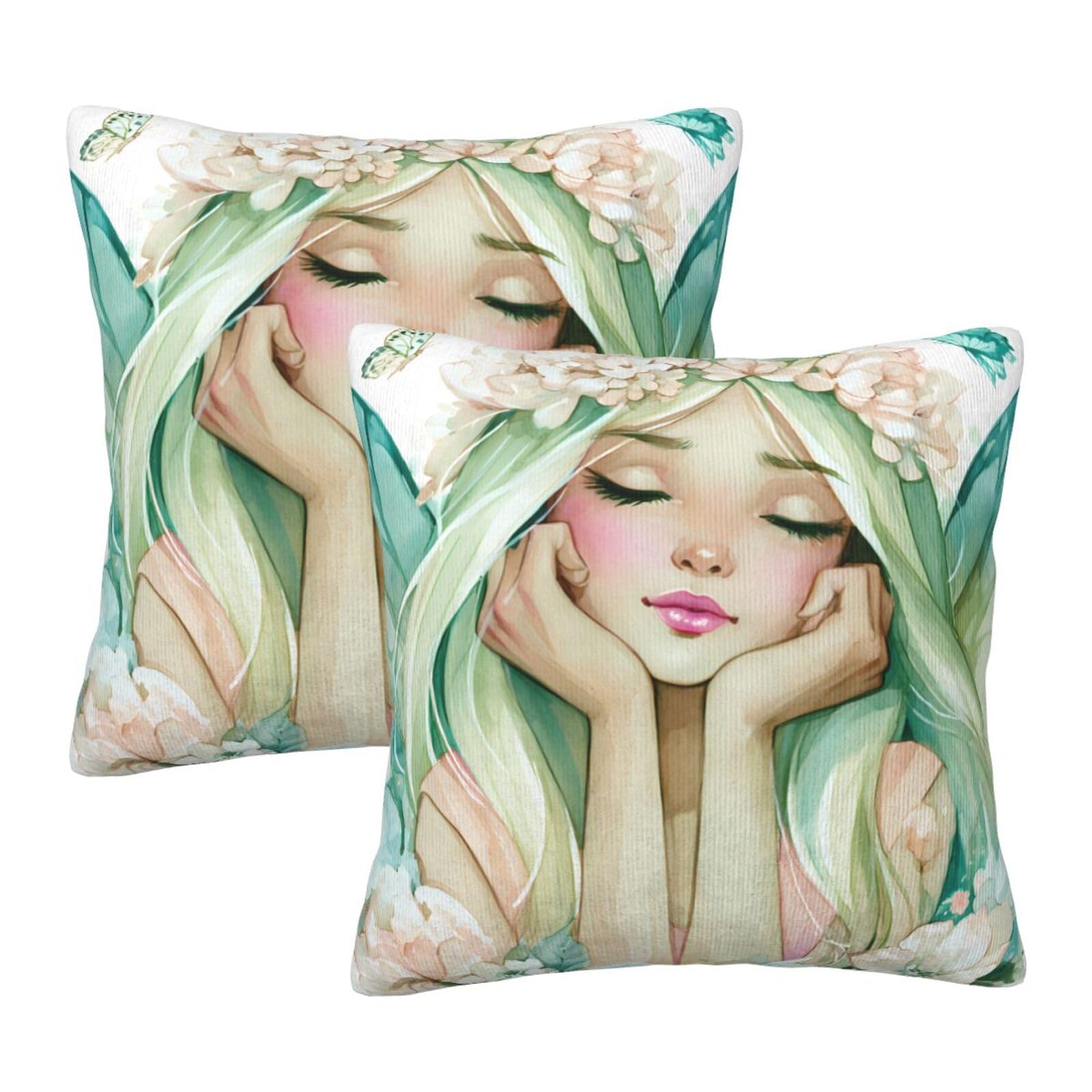 Wuwoli Fairy Throw Pillow Covers 18X18 Set Of 2, Pillowcases For Sofa Couch Bedroom Living Room Car