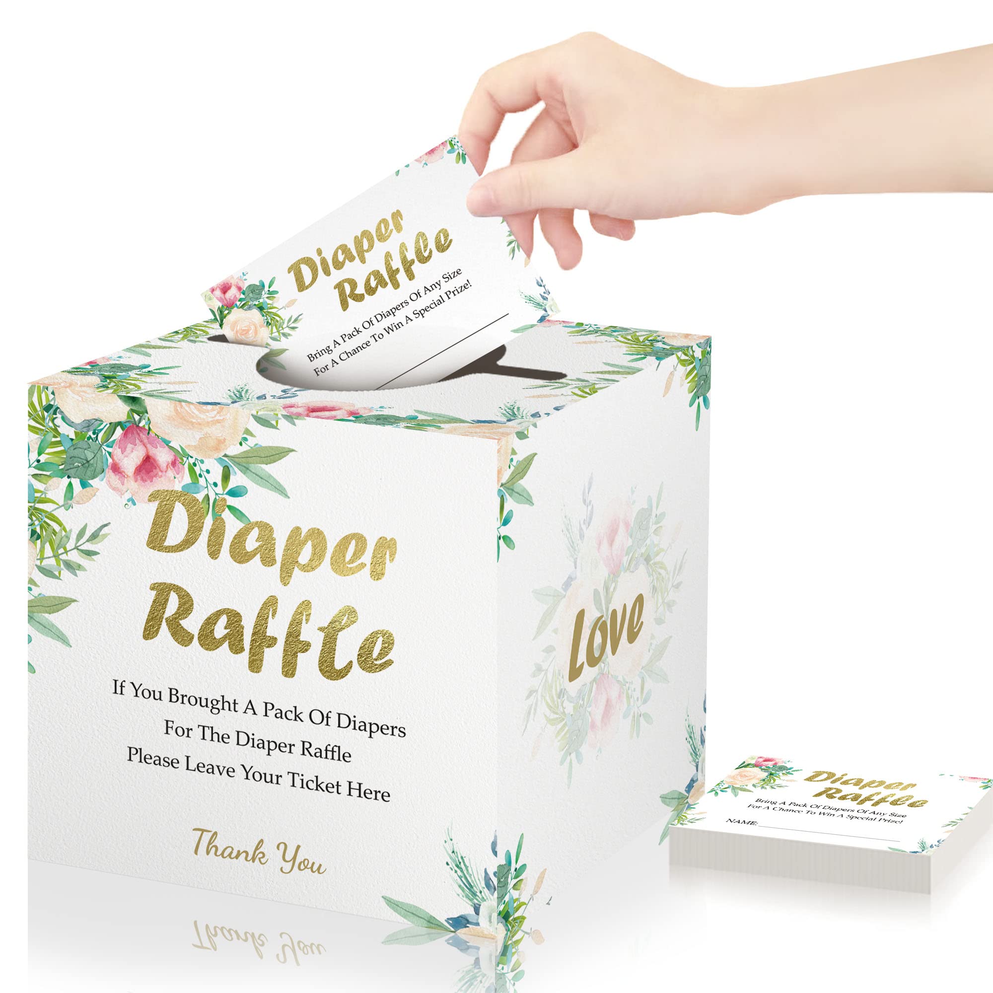 Azbukdiaper Raffle Game For Baby Shower 50 Pieces Floral Diaper ...