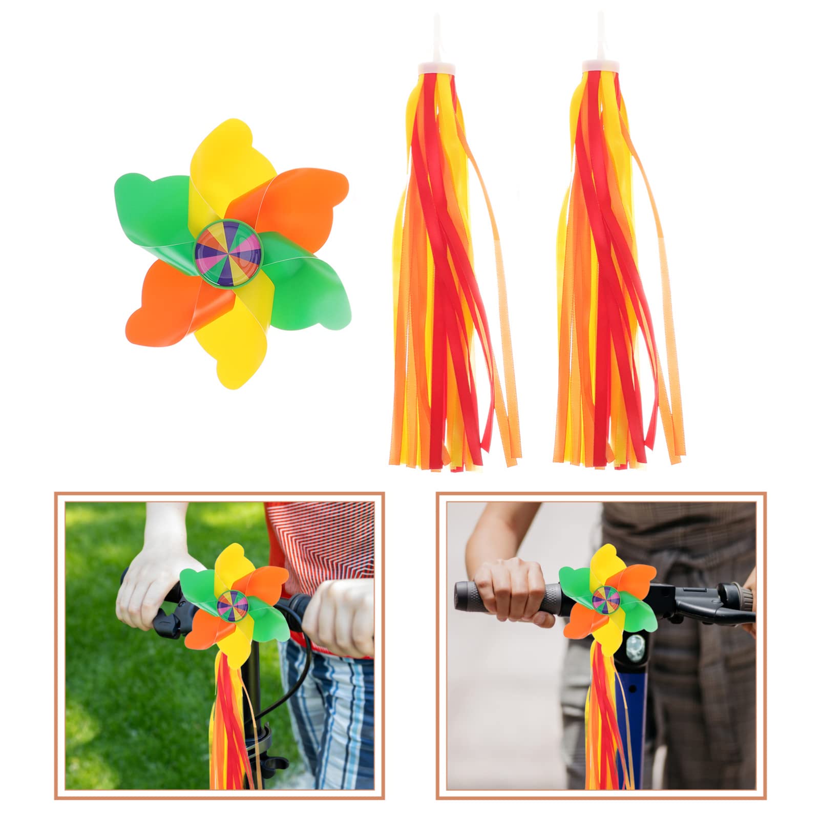 UPKOCH 1 Set Bike Handlebar Streamers with Ribbons for Fun Decorative Tassels for Scooters and Bicycles Easy to Install Present for Boys
