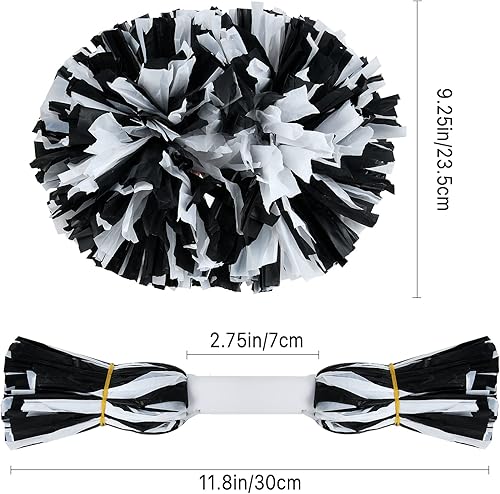 Vista 29 de Supkiir 4 pompones de animadora para disfraz de animadora para mujer, 2 pares de pompones de animadora para niños y niñas, juegos deportivos