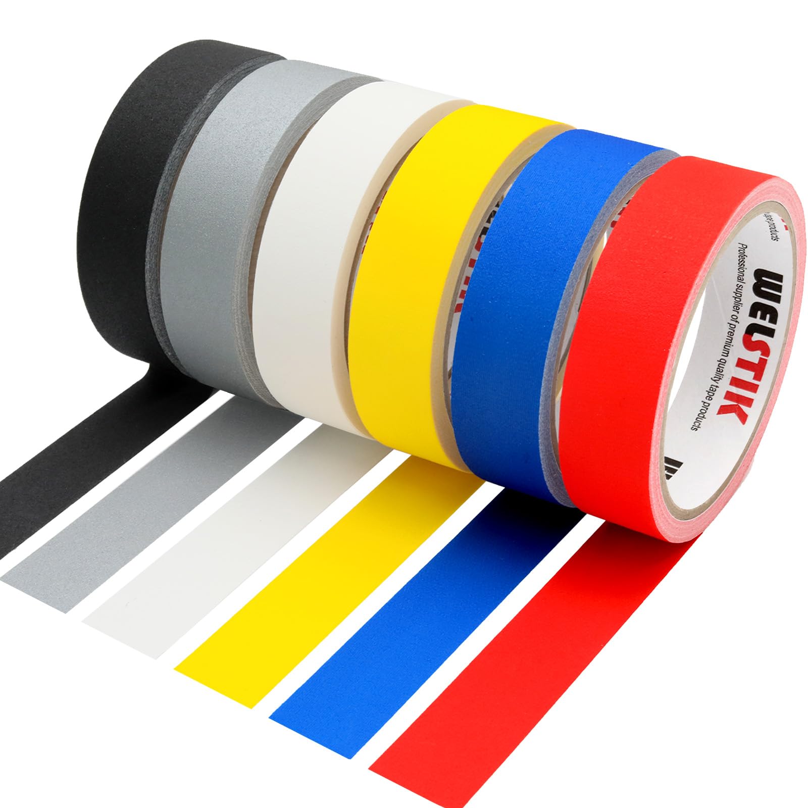 WELSTIK Lot De 3 Rouleaux De Ruban Adhésif Professionnel 48 Mm X 27 M Imperméable En Tissu Coloré Pour Réparations, Bricolage, Utilisation En Intérieur Et En Extérieur, Noir