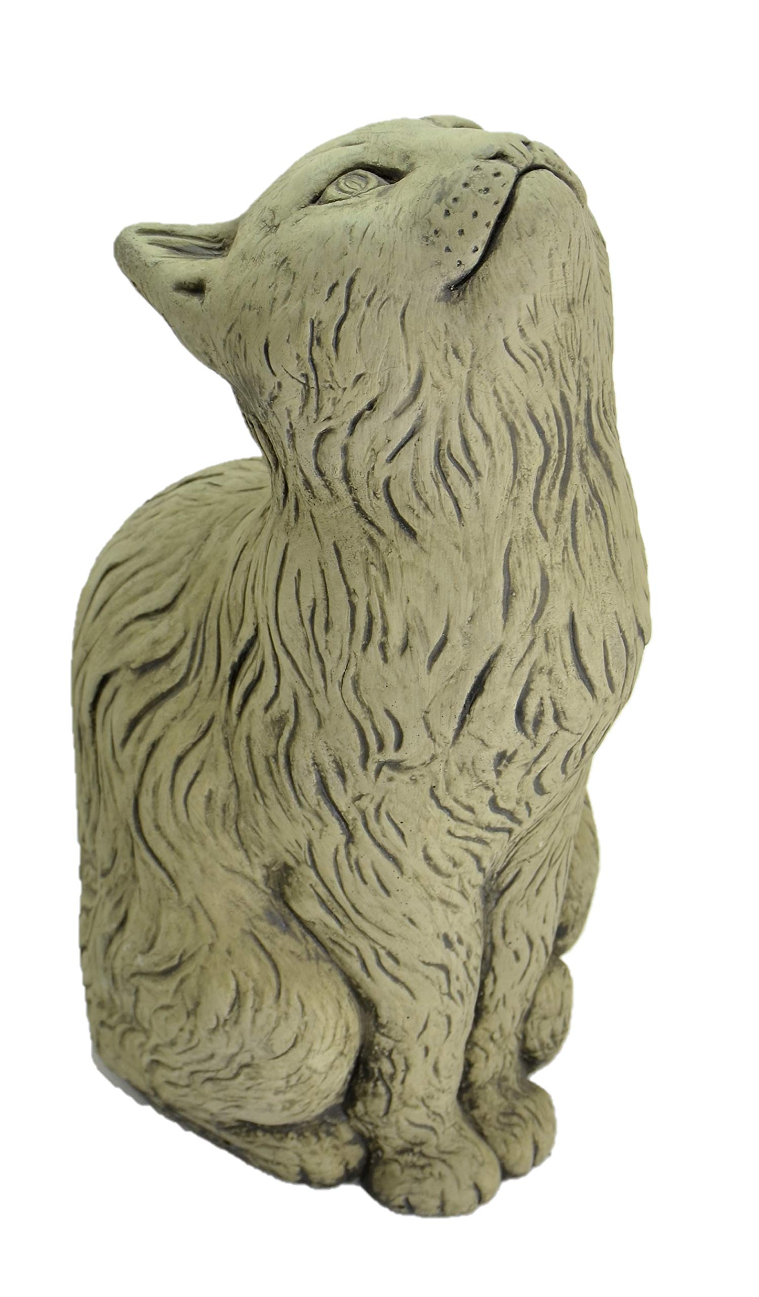 Devonshire Stone Limited Green Jezz The Moon Gazing Cat-Garden Ornament-Cat-Sculpture Stone Statue-Gift