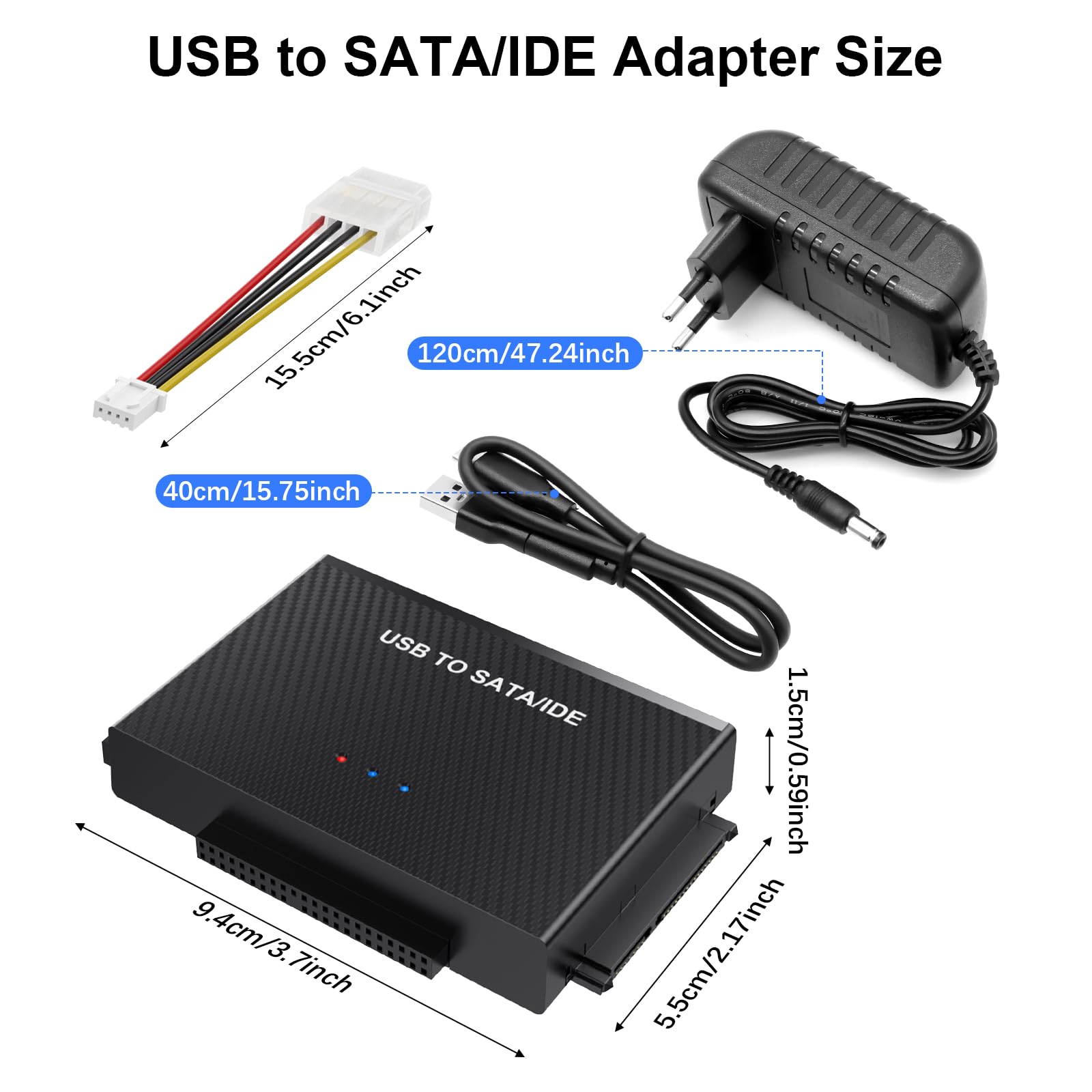 Amtake USB 3.0 zu IDE/SATA Festplatte Adapter Für 2,5 und 3,5-Zoll HDD/SSD, USB SATA Adapter