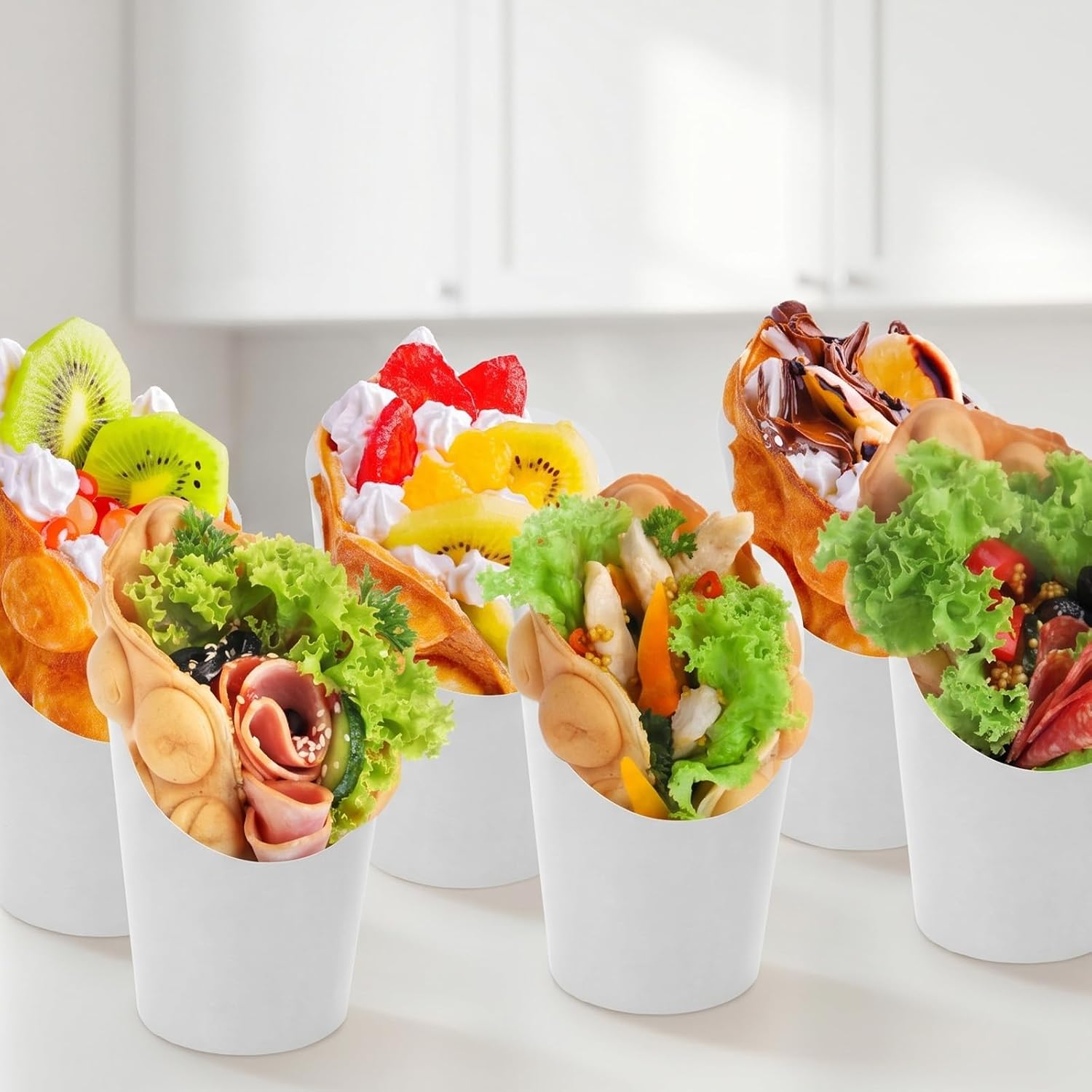 60 Pcs White Charcuterie Cups12 oz Paper Snack Appetizer Cups French Fry Cups For Weddings Parties Birthday Party