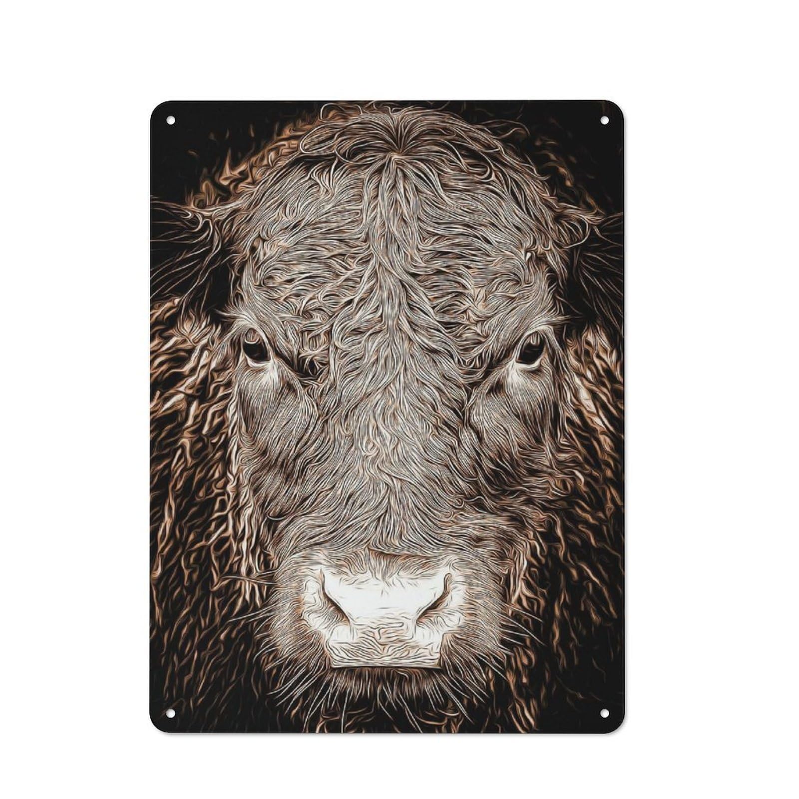 Junmoney Style-17 Bison Vintage Metal Wall Sign 40X30cm For Garage Wall, Suited To Garage Decor Collectors