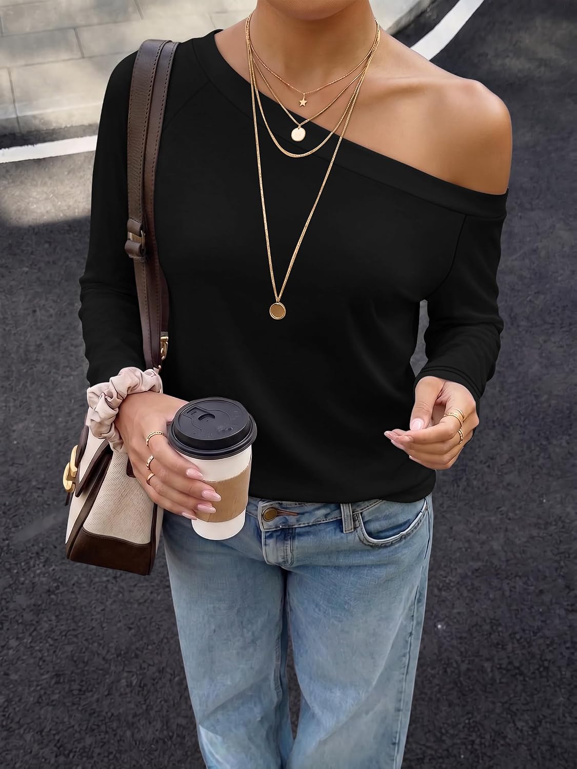 Womens Off The Shoulder Tops Long Sleeve Shirts Fall Outfits 2026