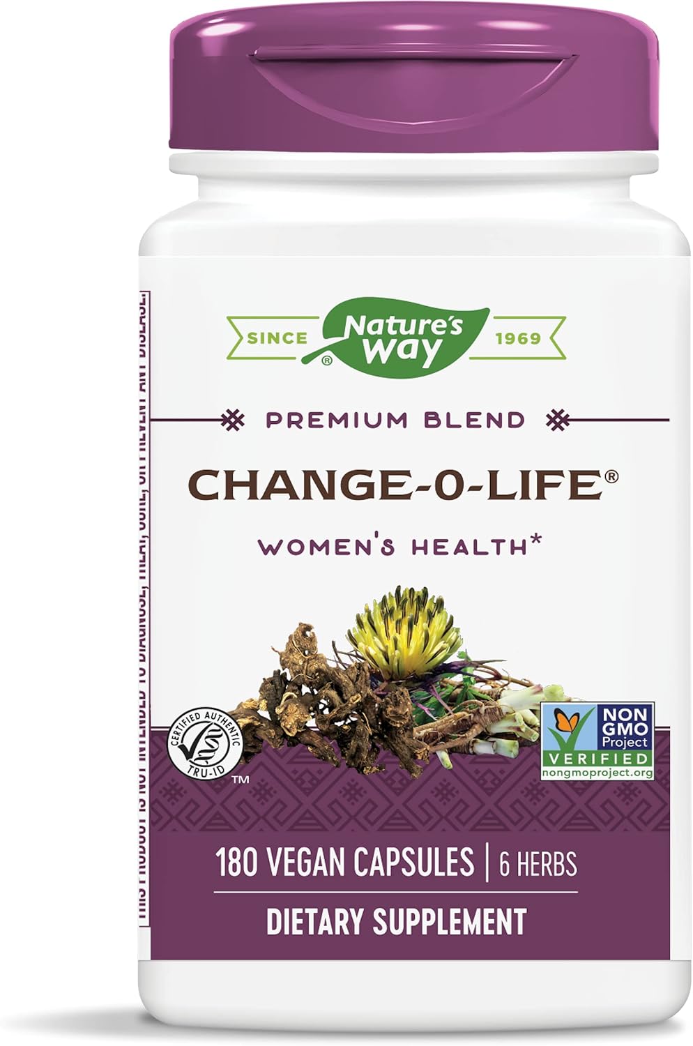 Nature's Way Change-O-Life, Women's Health Support*, 6 Herb Blend Including Black Cohosh, Dong Quai, and Blessed Thistle, Dietary Supplement, 180 Capsules