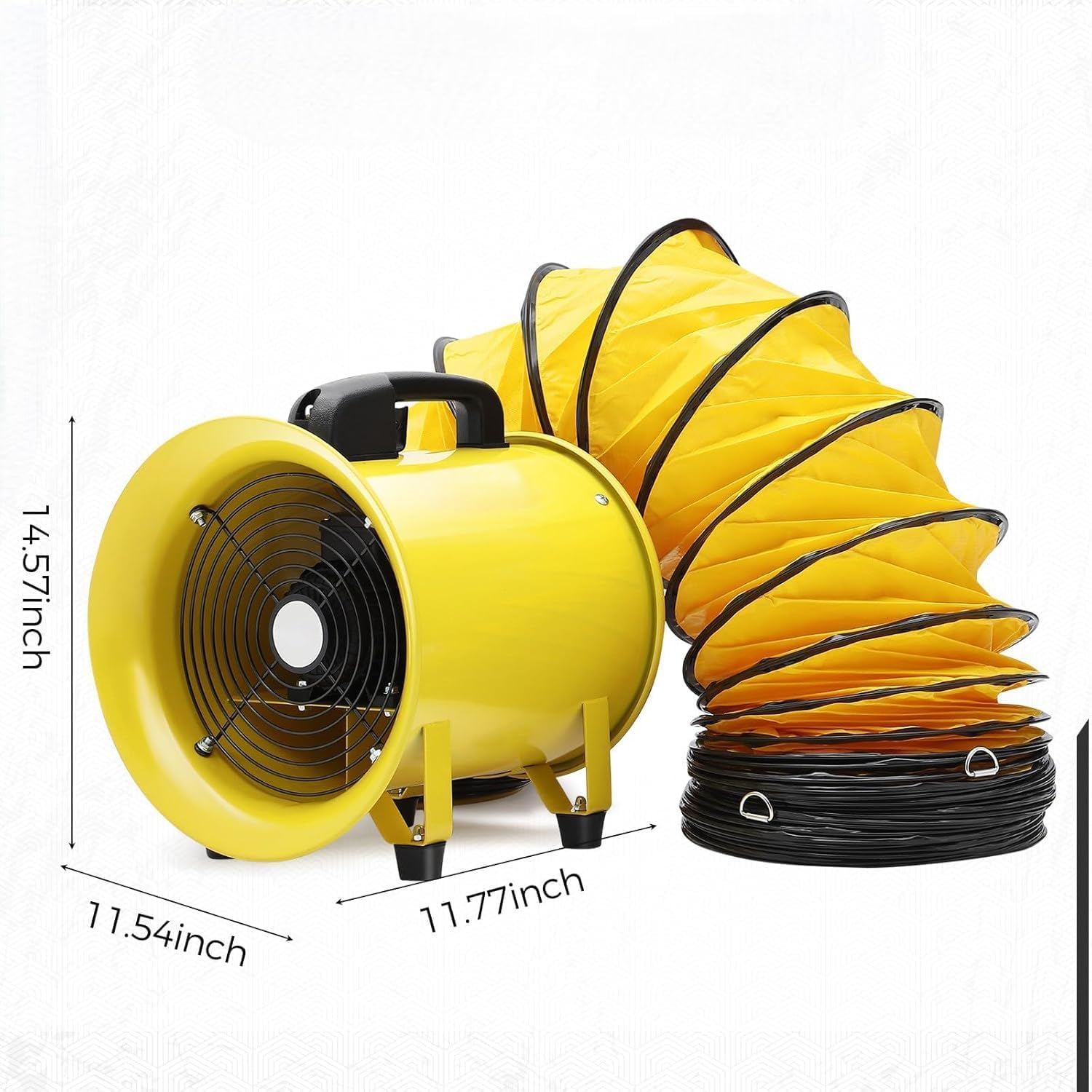GAOMON Portable Utility Blower Fan, 10 Inch 3300 RPM Heavy Duty Cylinder Axial Exhaust Fan with 33 FT Duct Hose, Industrial Air Blower Ventilator for Ventilating Workshops, Confined Space