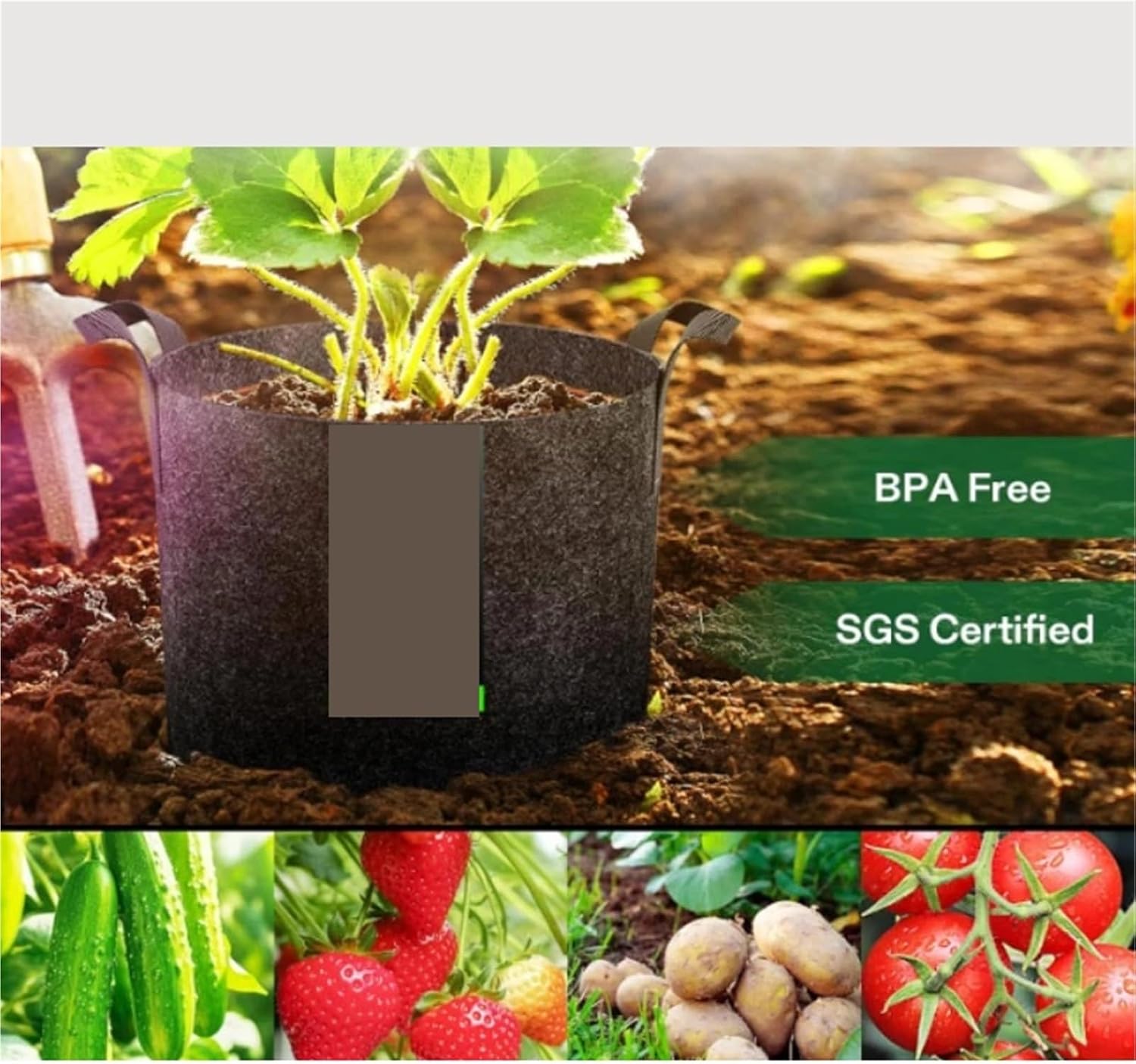 4 Pcs Plant Grow Bags Available Capacities 5/10/15/30 Gallons Thickened Non-Woven with Handles Aeration Fabric Pots for Flowers Vegetables(15 Gallon)