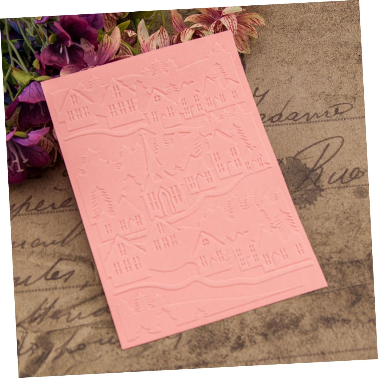 TEHAUX Sturdy Embossing Template Stencil Folder for Scrapbooking DIY Craft Projects