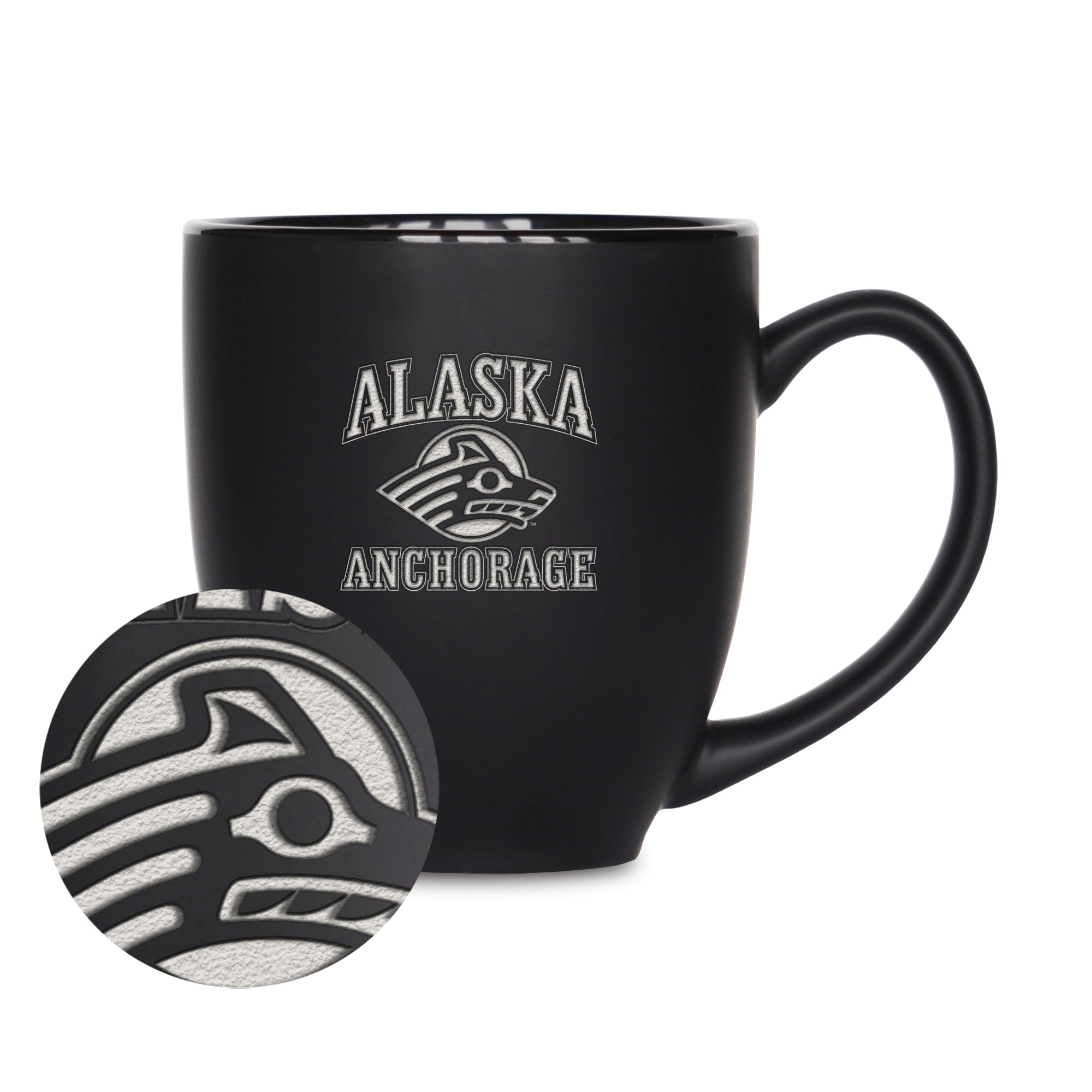 Tasse bistrot Anchorage Seawolves gravée idée cadeau céramique noire pour homme et femme