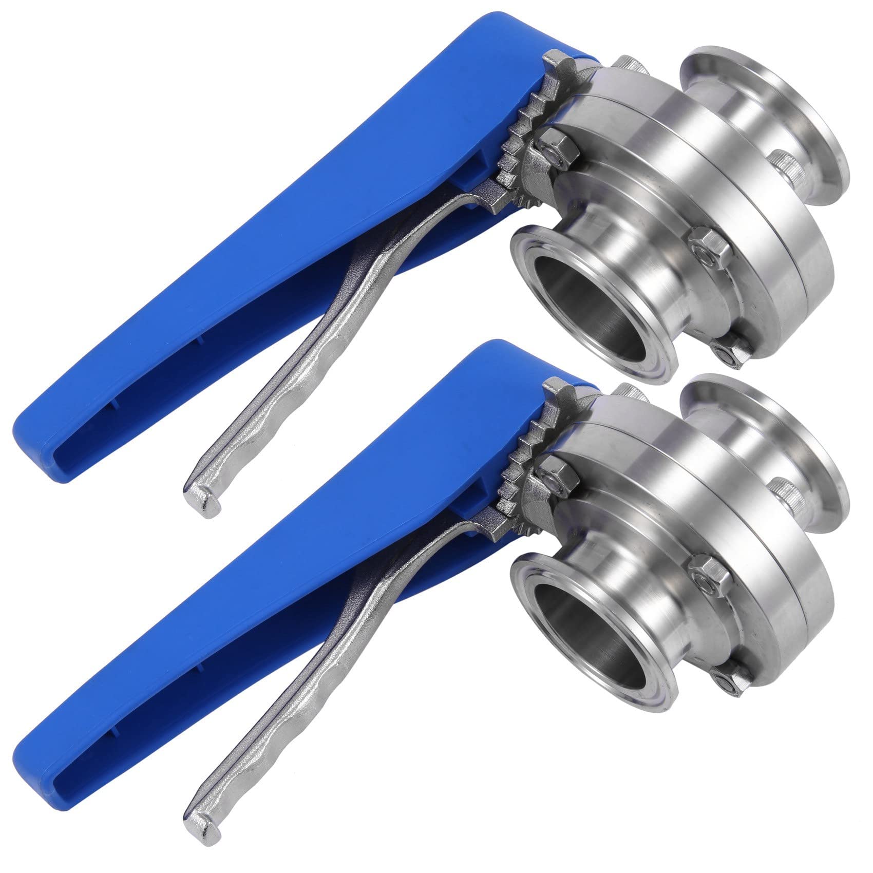 2 x 38 mm SS304 en acier inoxydable sanitaire 3,8 cm Tri Clamp Vanne papillon à presser Déclencheur