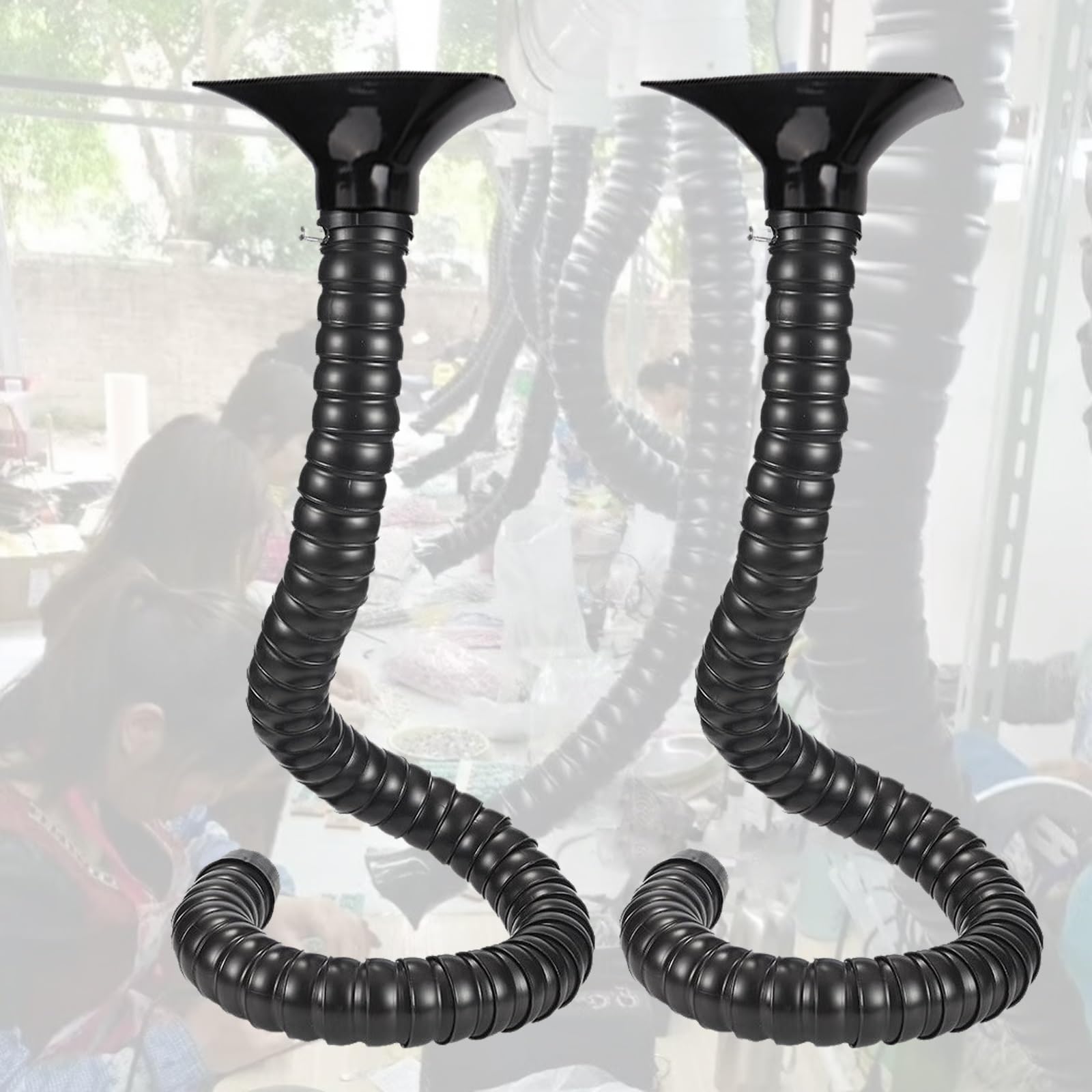 Bras d'extraction de fumées avec capot amovible et tuyau flexible pour atelier CNC et laser